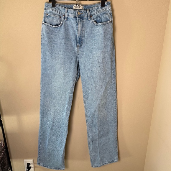 Abercrombie & Fitch The 90s Relaxed Jeans High Rise Womens 30 10 XL Light Wash - Picture 1 of 7